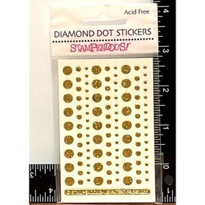 HTF Stampendous! Diamond Dots Gold Circle Stickers Embellishment DD101GD